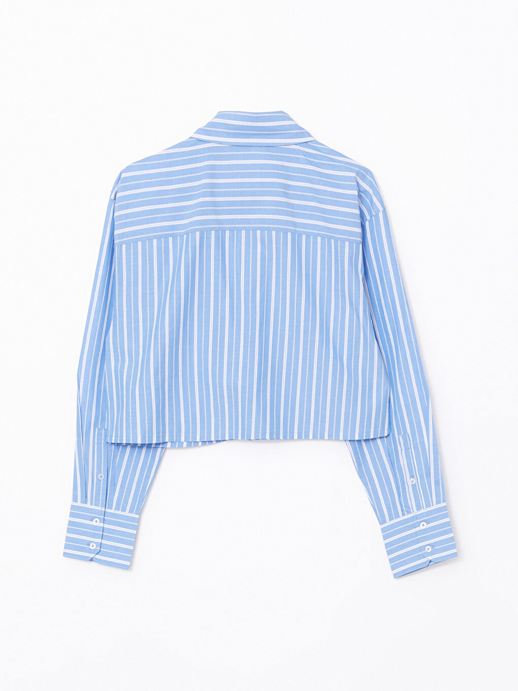 Striped Poplin Crop Women's Shirt -S5DK26Z8-LEN