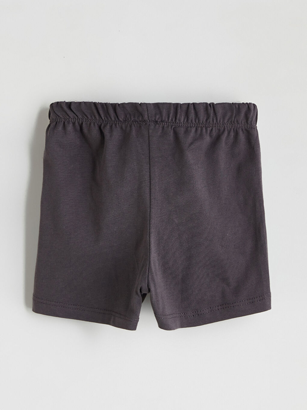 Antrasit Beli Lastikli Basic Kız Bebek Şort-3