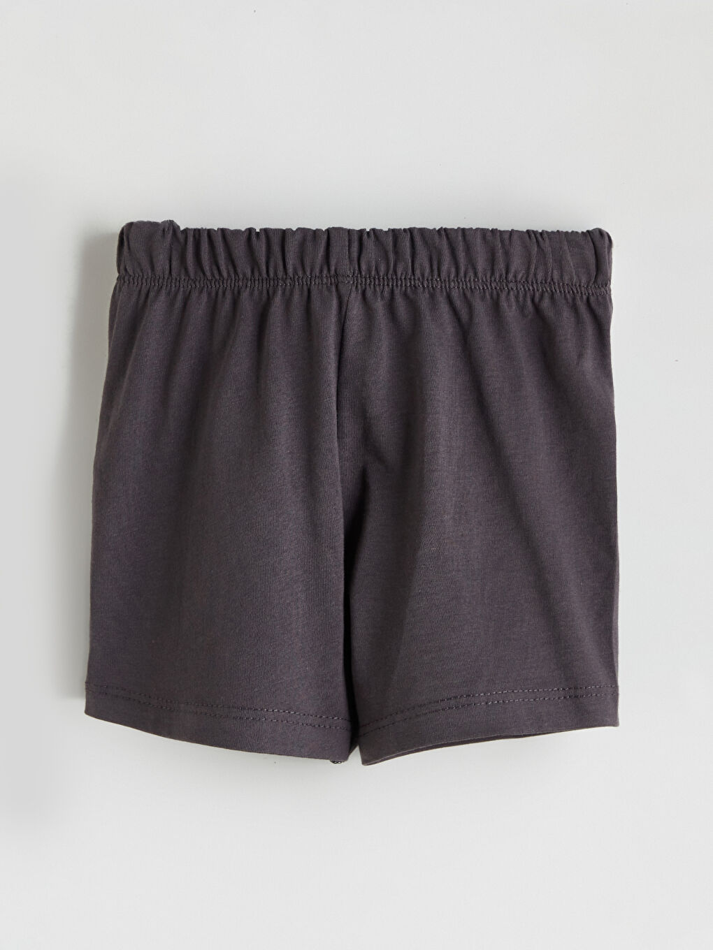 Antrasit Beli Lastikli Basic Kız Bebek Şort-1