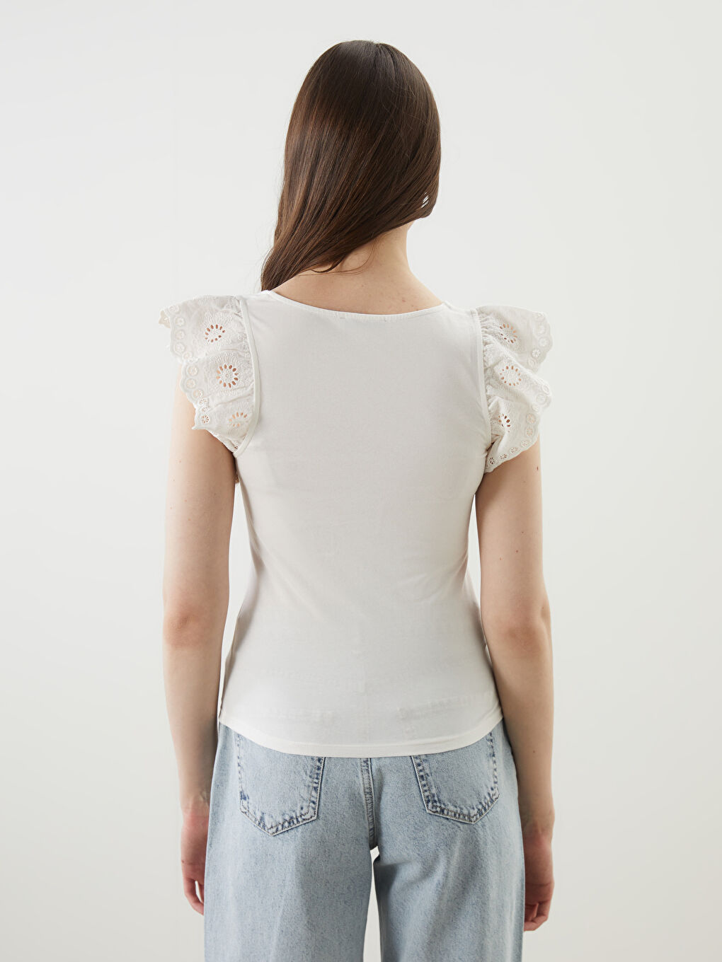 U Neck Lace Detailed Women's Tank Top -S5DK42Z8-R9J