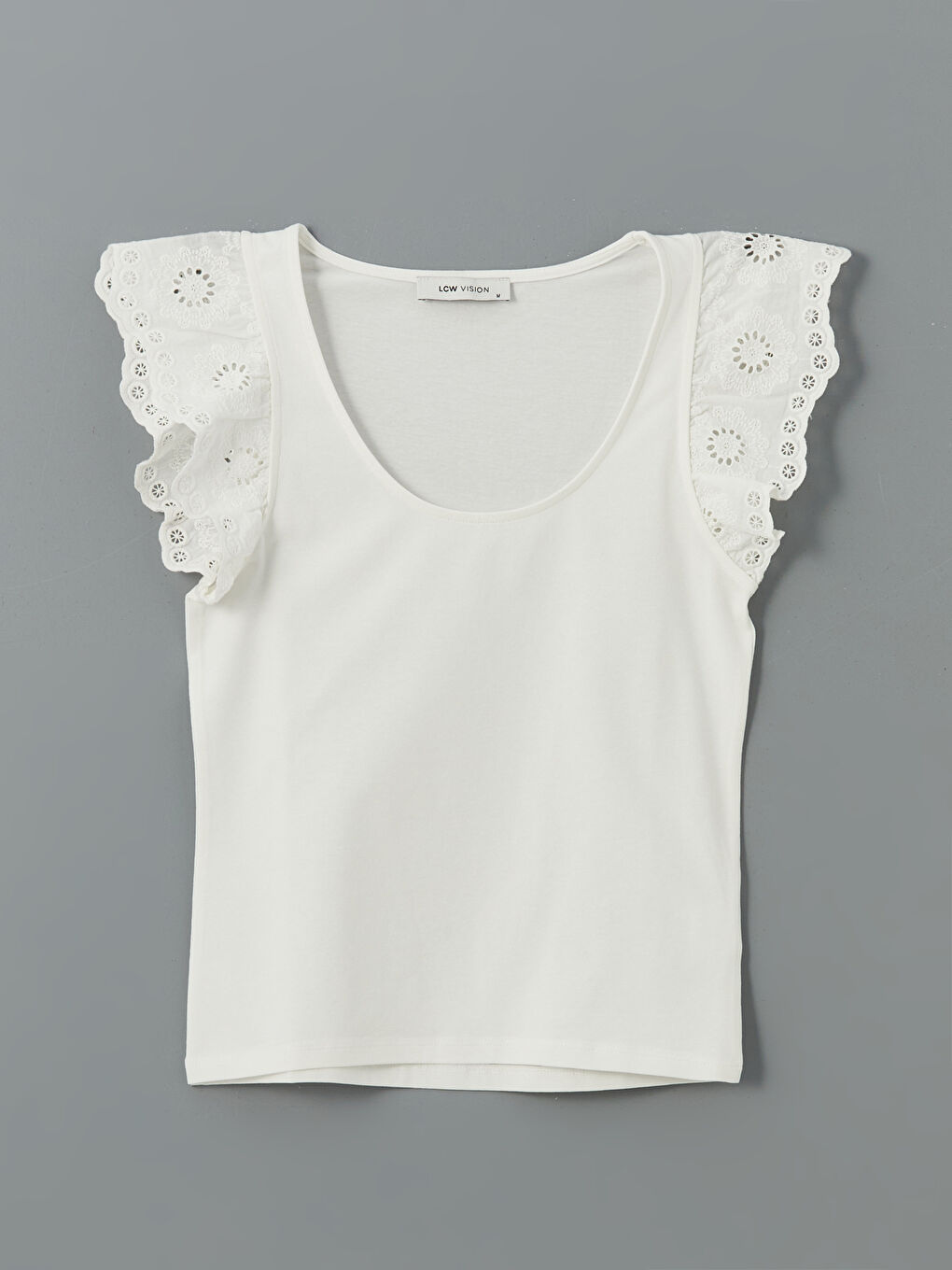 U Neck Lace Detailed Women's Tank Top -S5DK42Z8-R9J