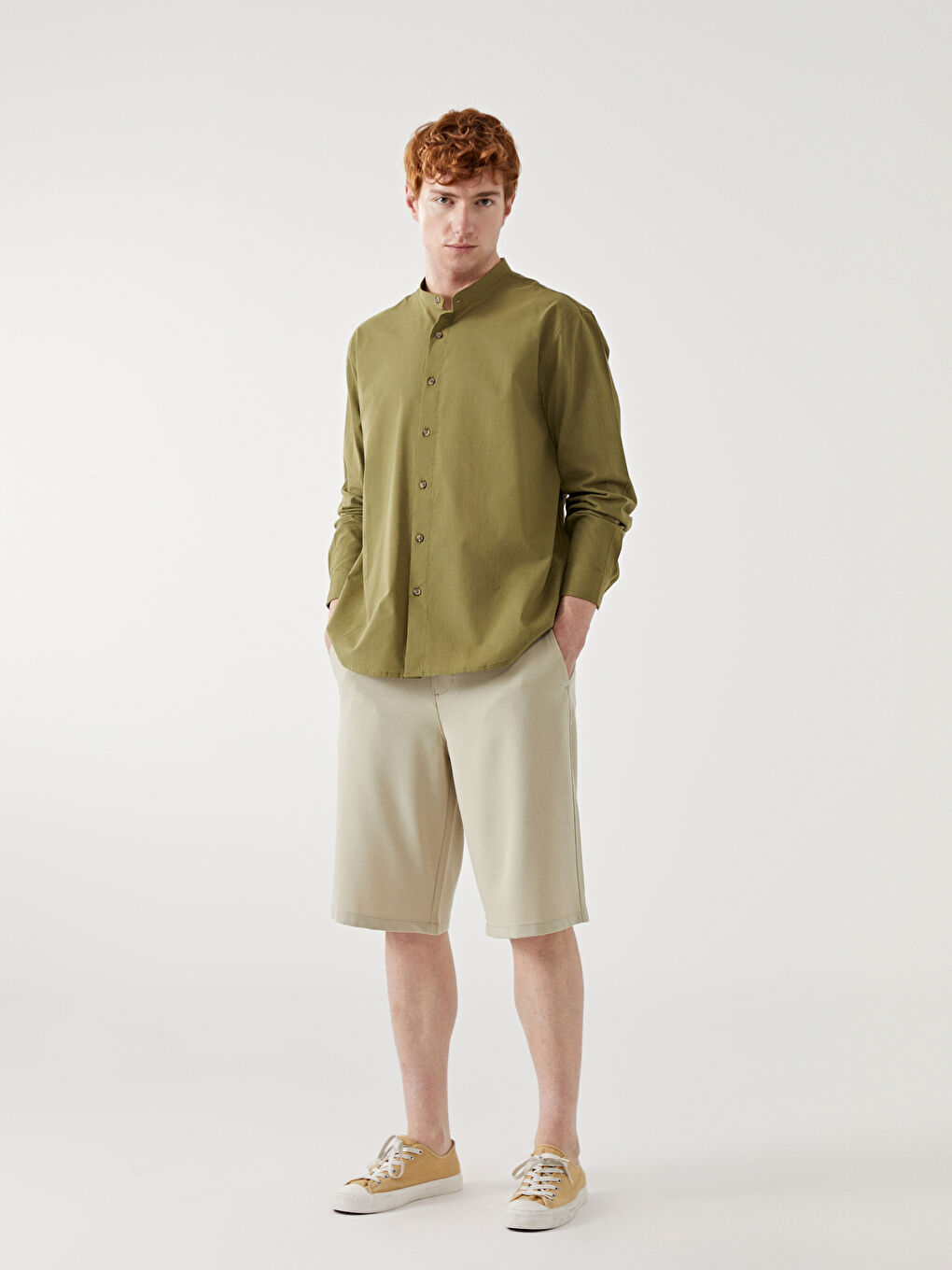 XSIDE Relaxed Fit Plain Men's Shorts -S5DK55Z8-S9H