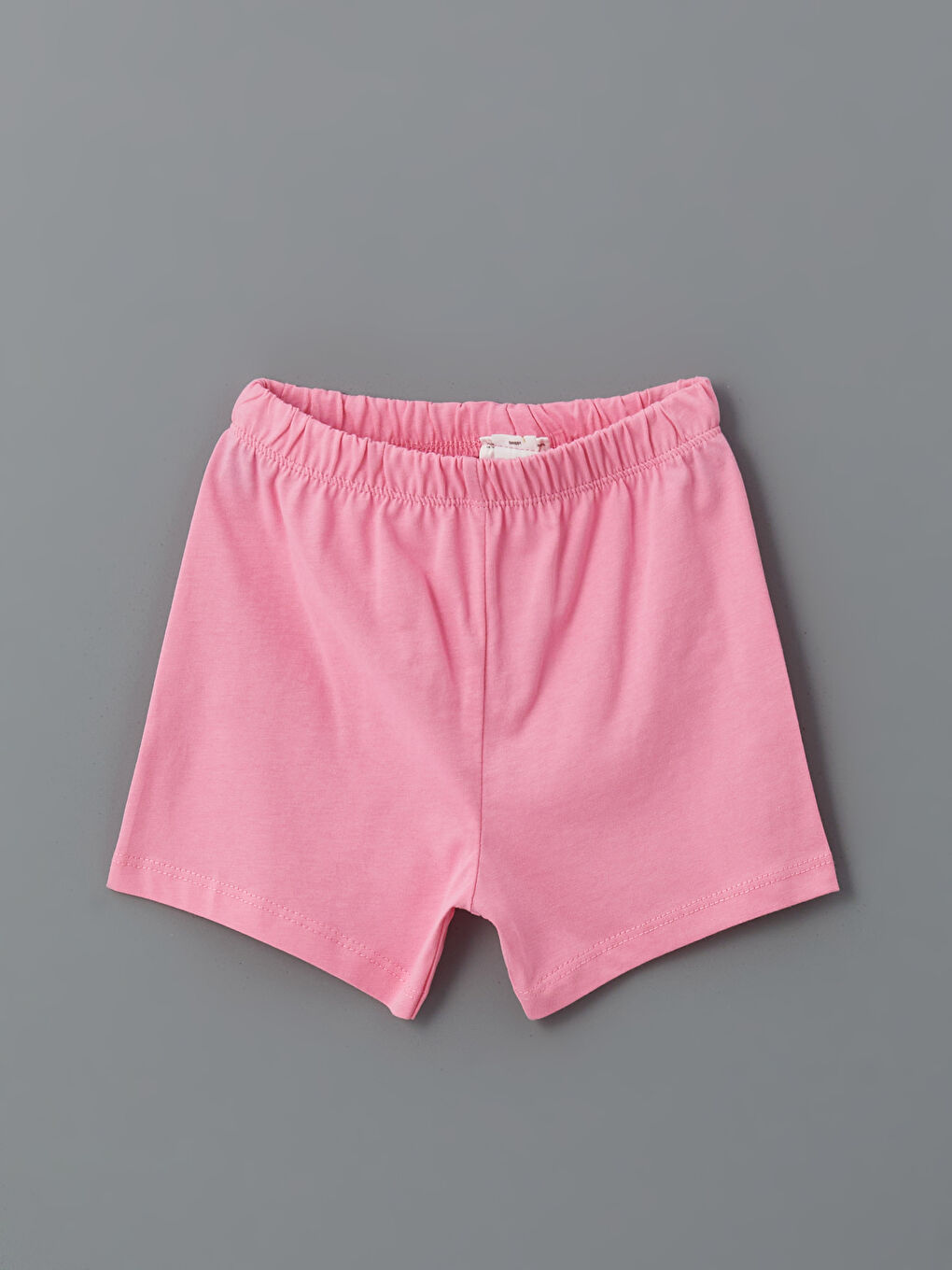 Pembe Beli Lastikli Çiçekli Kız Bebek Şort