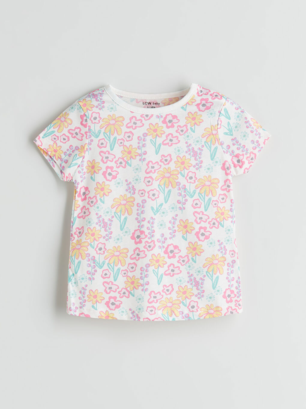 LCW baby Crew Neck Baby Girls' Shortie Pyjama Set 2 Pack -S5DK74Z1-FDU