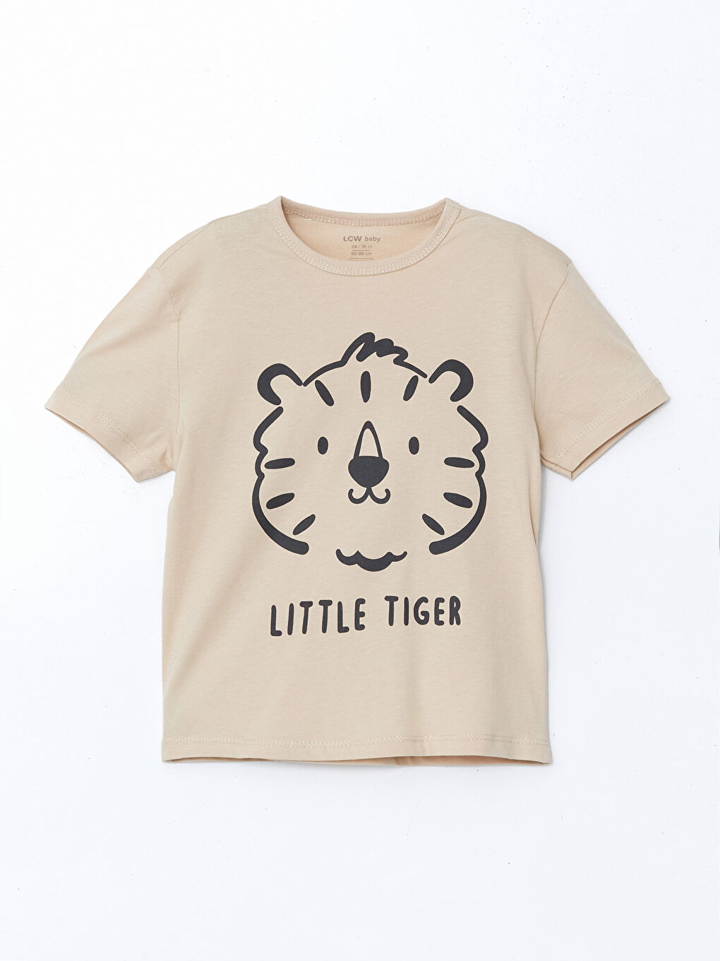 Bej Bisiklet Yaka Baskılı Erkek Bebek Pijama Üst