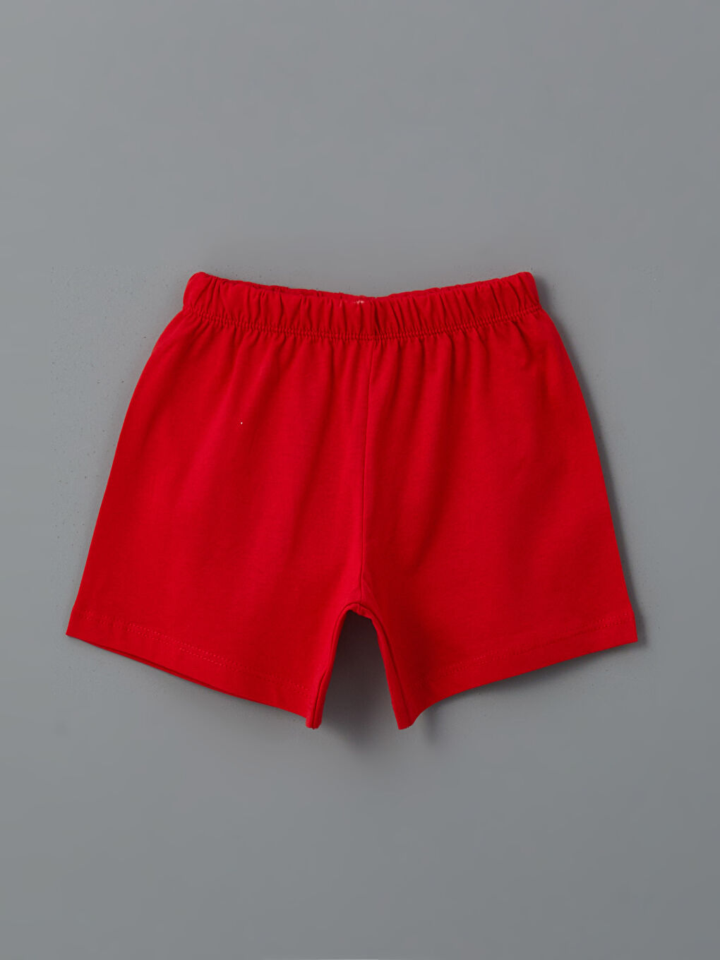 Kırmızı Beli Lastikli Basic Erkek Bebek Şort
