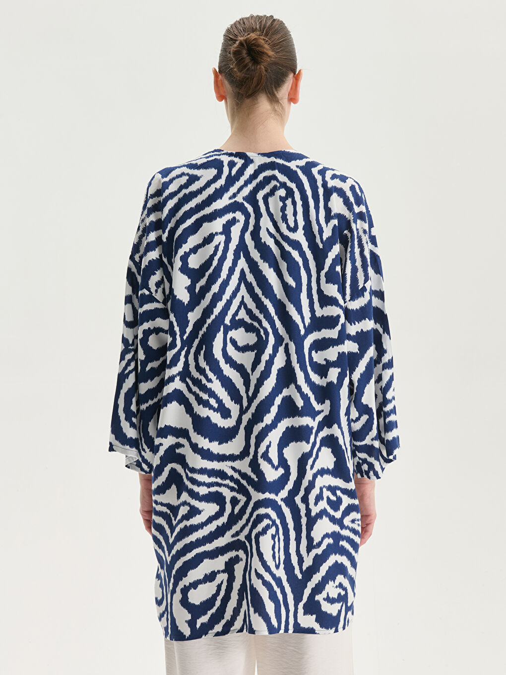 Shawl Collar Patterned Oversize Women's Kimono -S5DK86Z8-LQQ