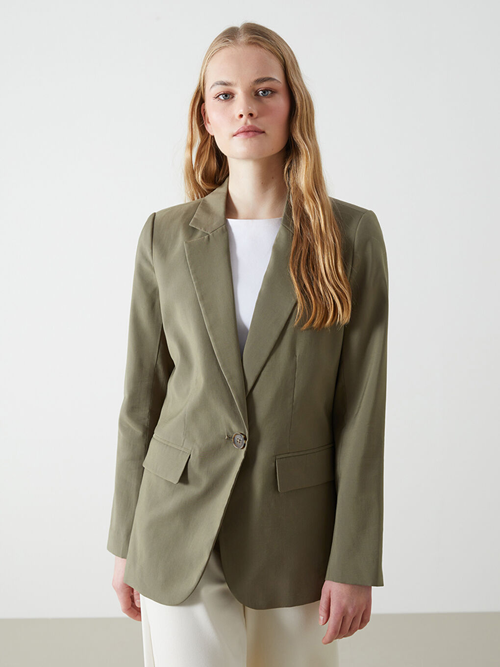 LCW Vision Linen Look Women's Blazer Jacket -S5DK88Z8-CTA