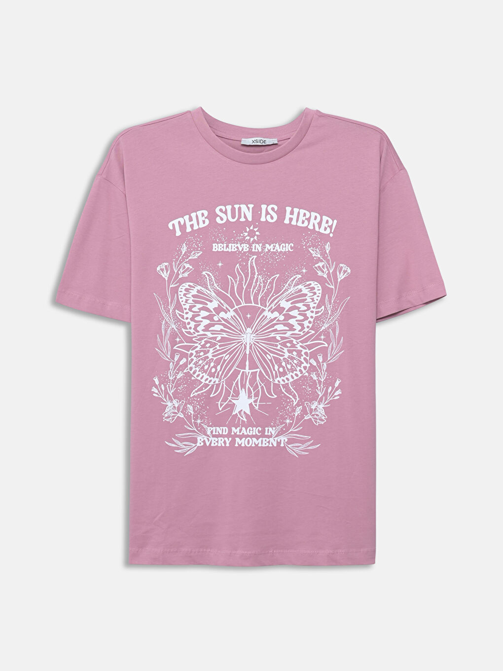 Crew Neck Printed Oversize Women's T-Shirt -S5DL03Z8-GEA