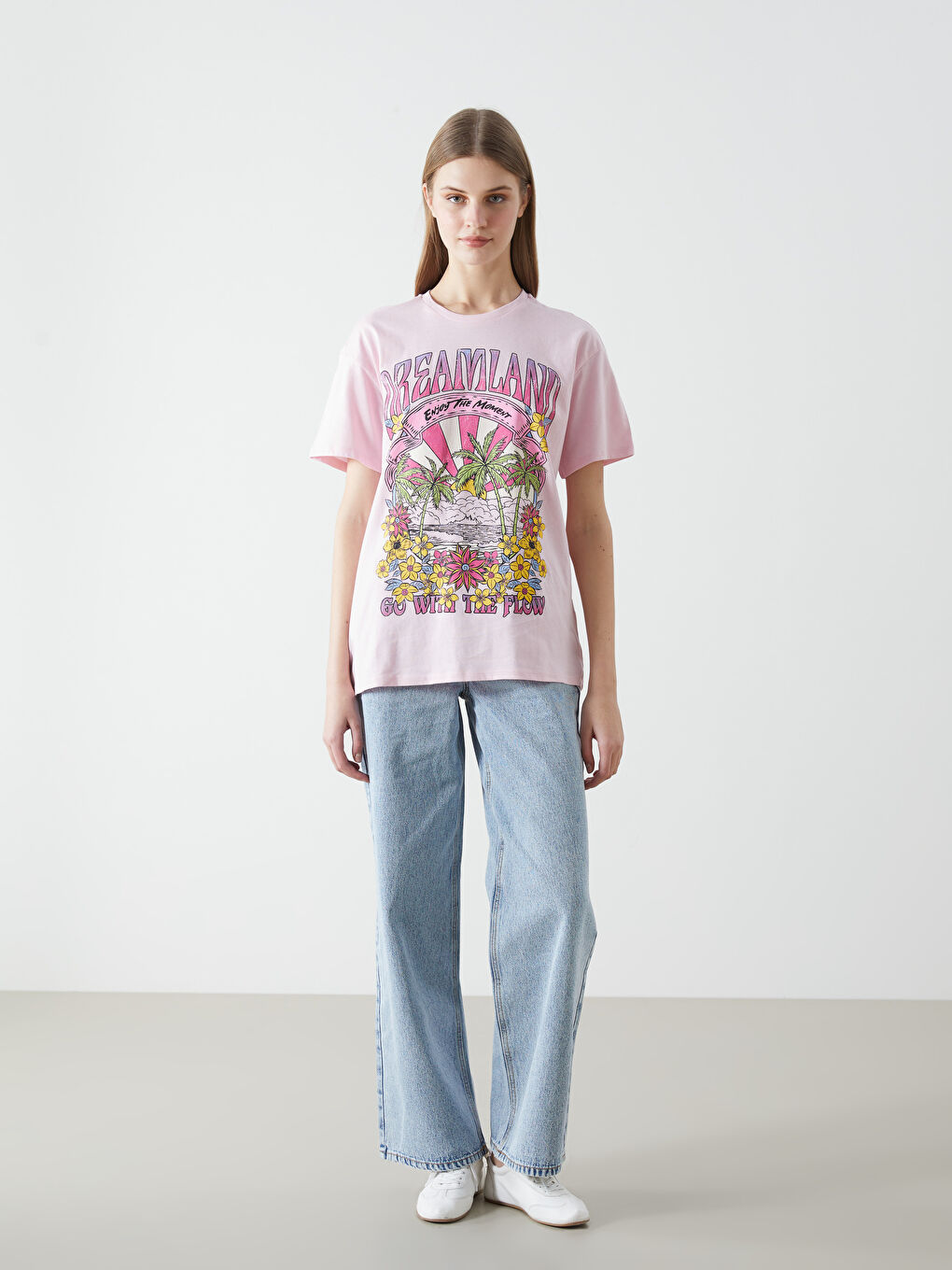 XSIDE Crew Neck Printed Women's T-Shirt -S5DL14Z8-SKB