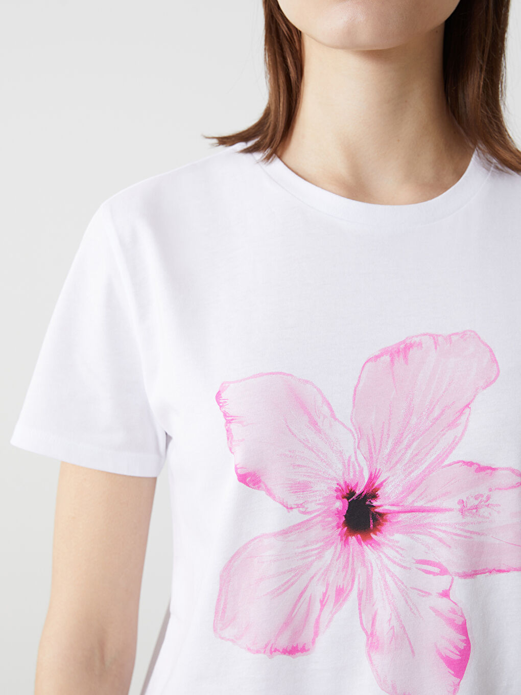 Crew Neck Floral Women's T-Shirt -S5DL17Z8-Q6K
