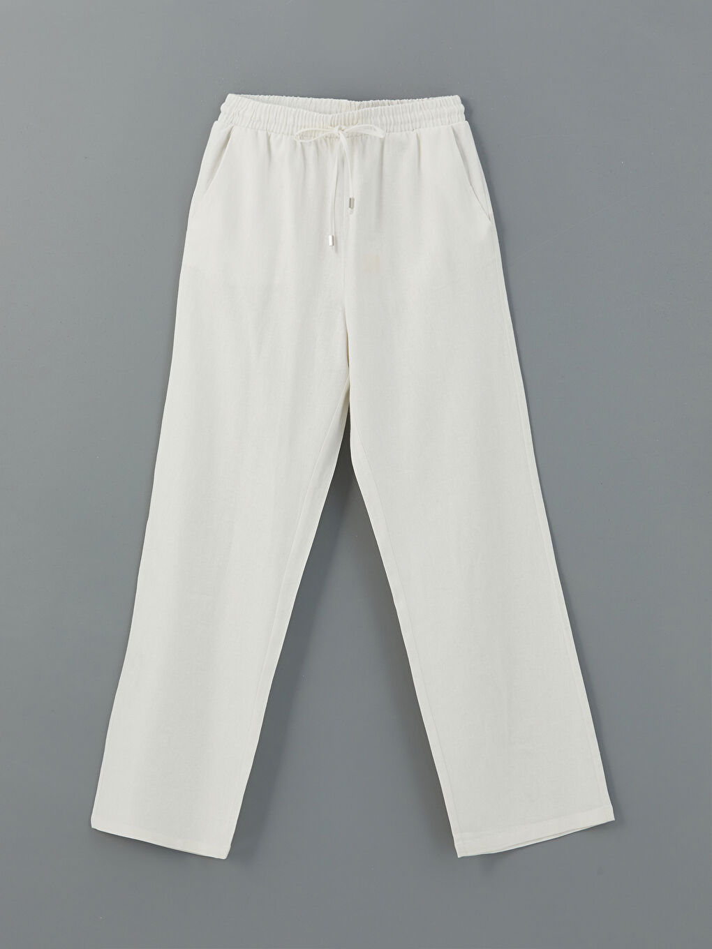 Women's Elastic Waist Linen Blend Trousers -S5DL51Z8-Q6K