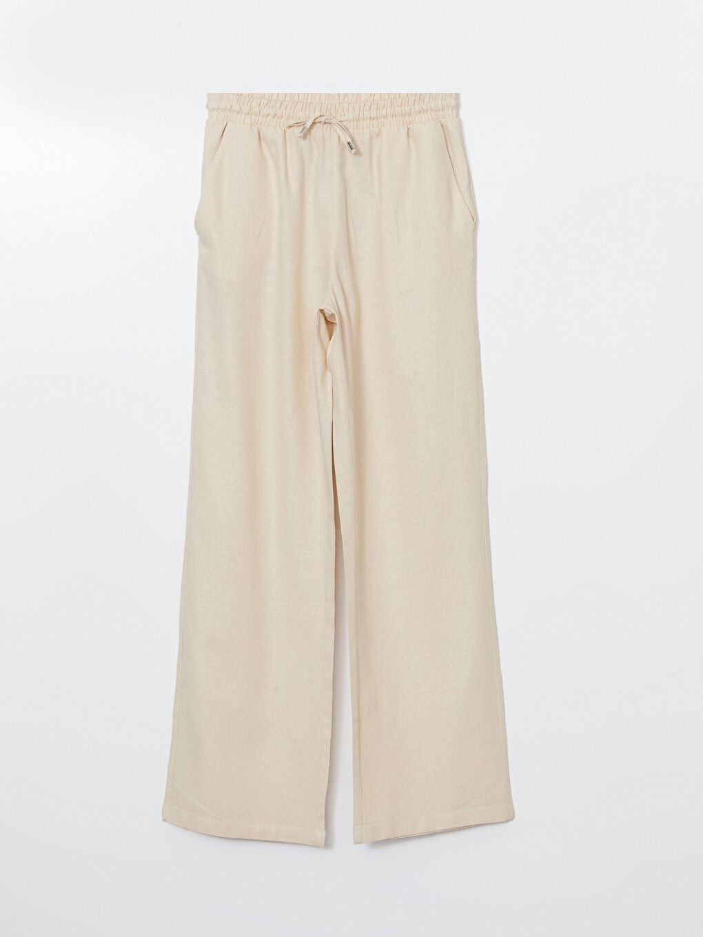Women's Elastic Waist Linen Blend Trousers -S5DL51Z8-VHM