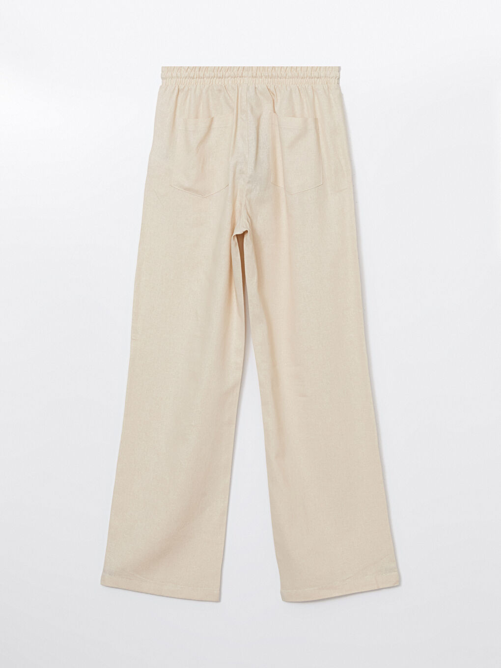 Women's Elastic Waist Linen Blend Trousers -S5DL51Z8-VHM