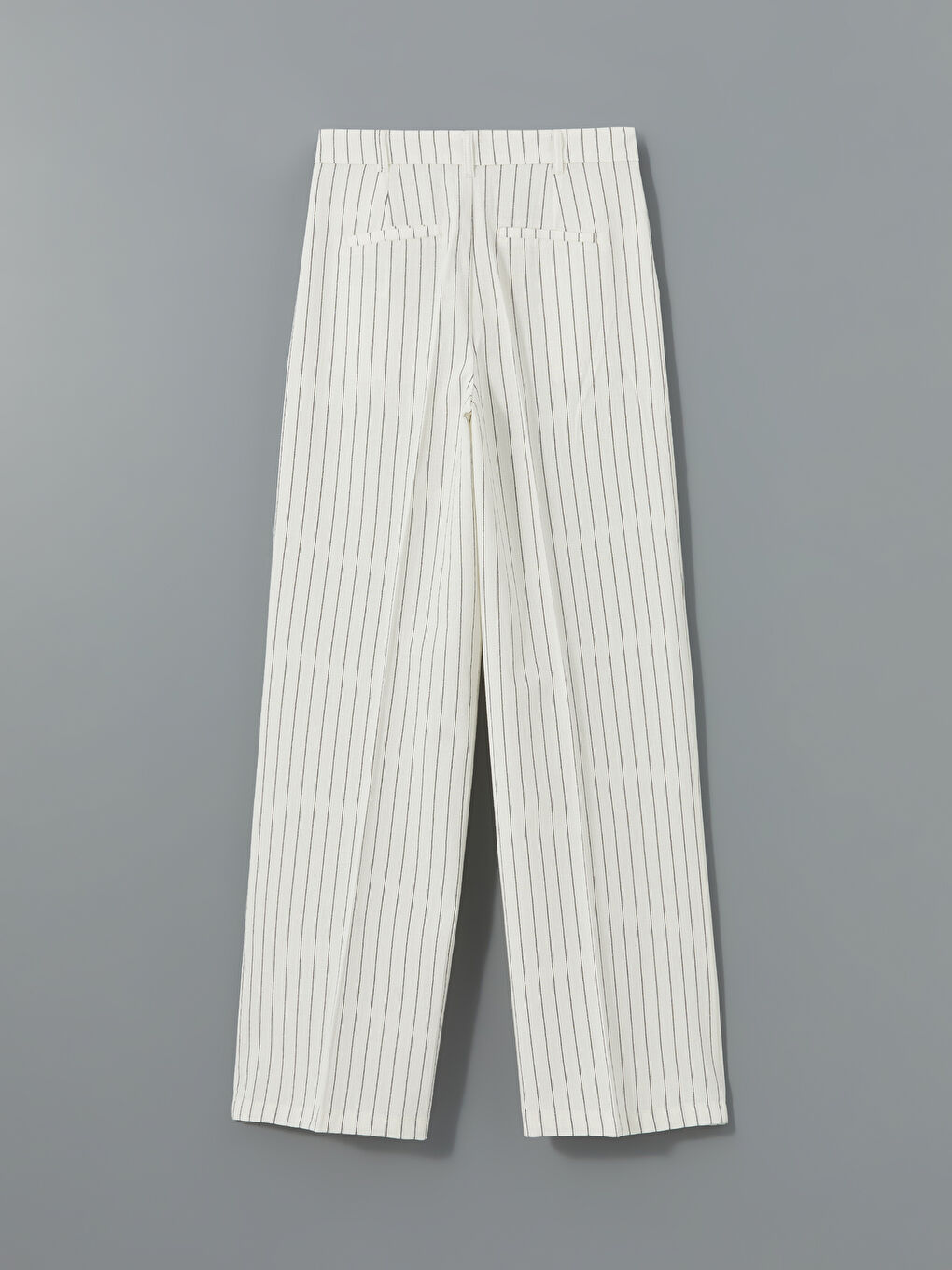 Loose Fit Striped Linen Blend Women's Trousers -S5DL57Z8-R9J