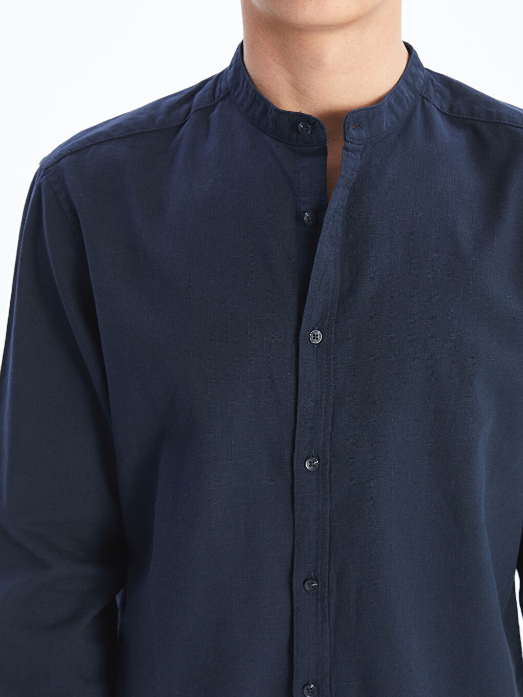 Regular Fit Long Sleeve Linen Blend Men's Shirt -S5DL95Z8-RFH