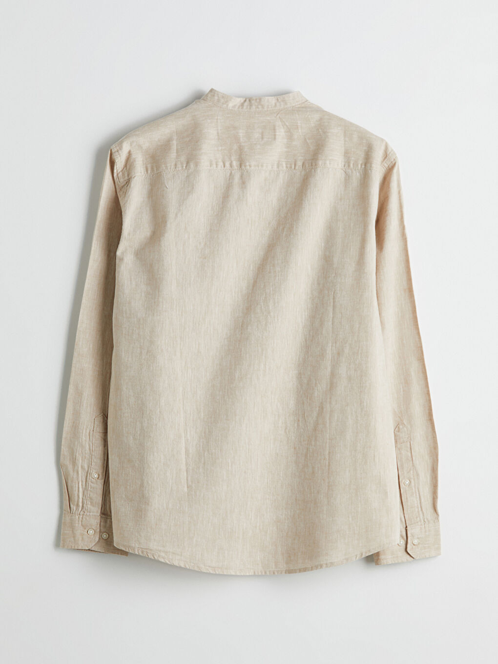 Regular Fit Long Sleeve Linen Blend Men's Shirt -S5DL95Z8-V41