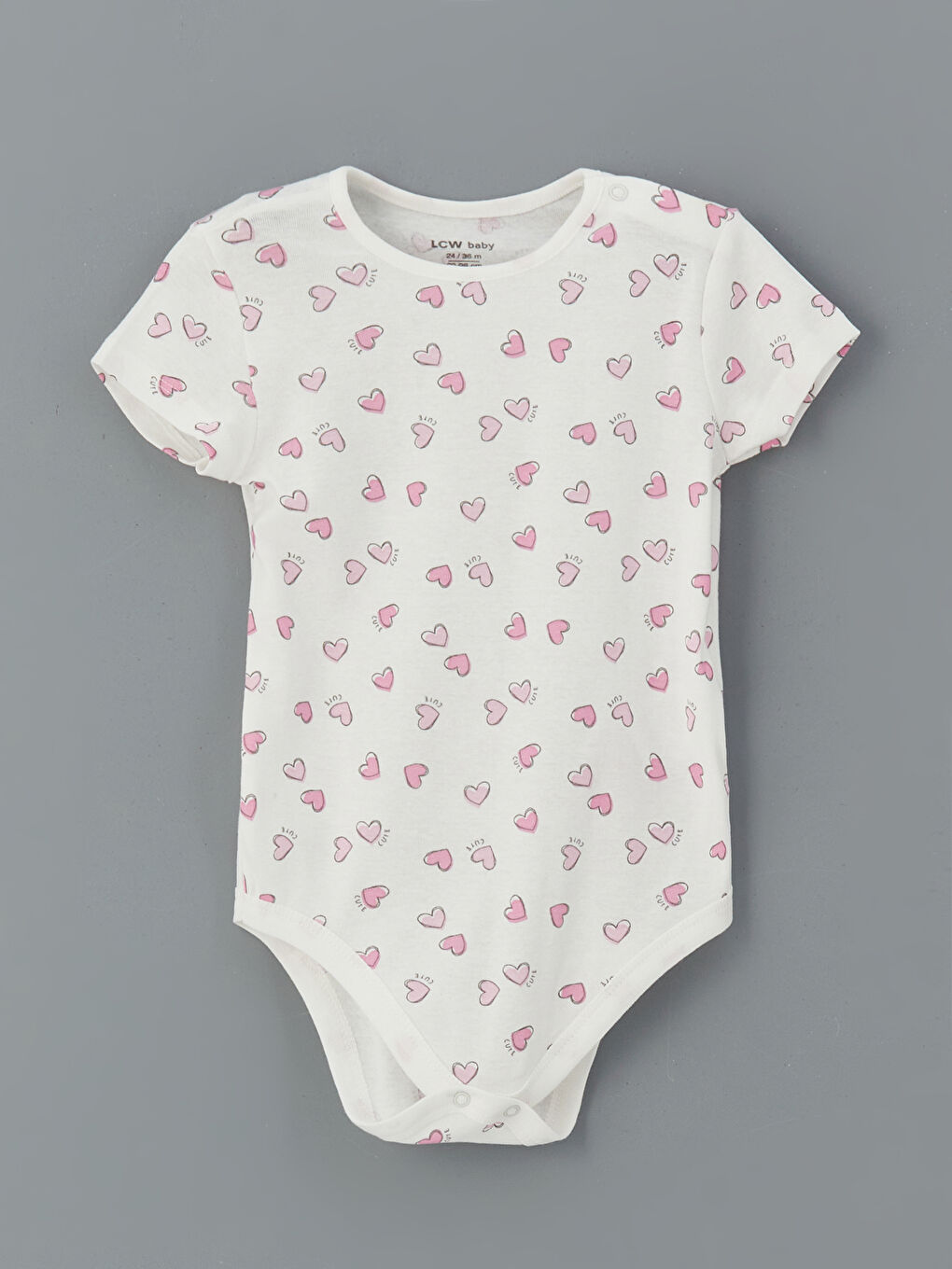 Ekru Bisiklet Yaka Çiçekli Kız Bebek Çıtçıtlı Bodysuit