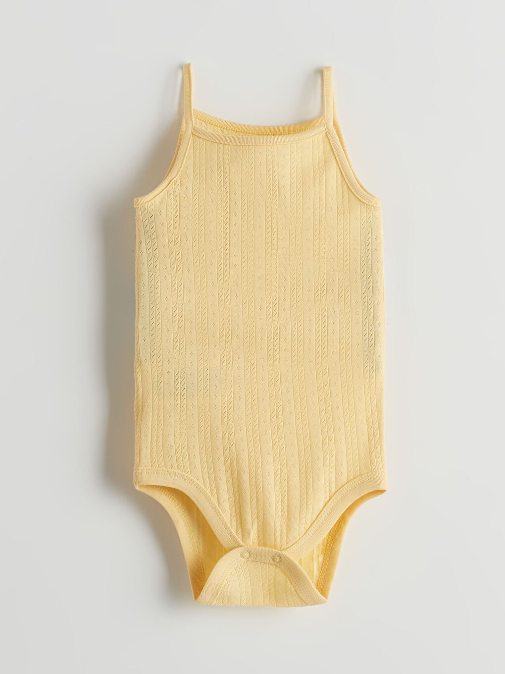 Sarı Kare Yaka Kız Bebek Çıtçıtlı Body