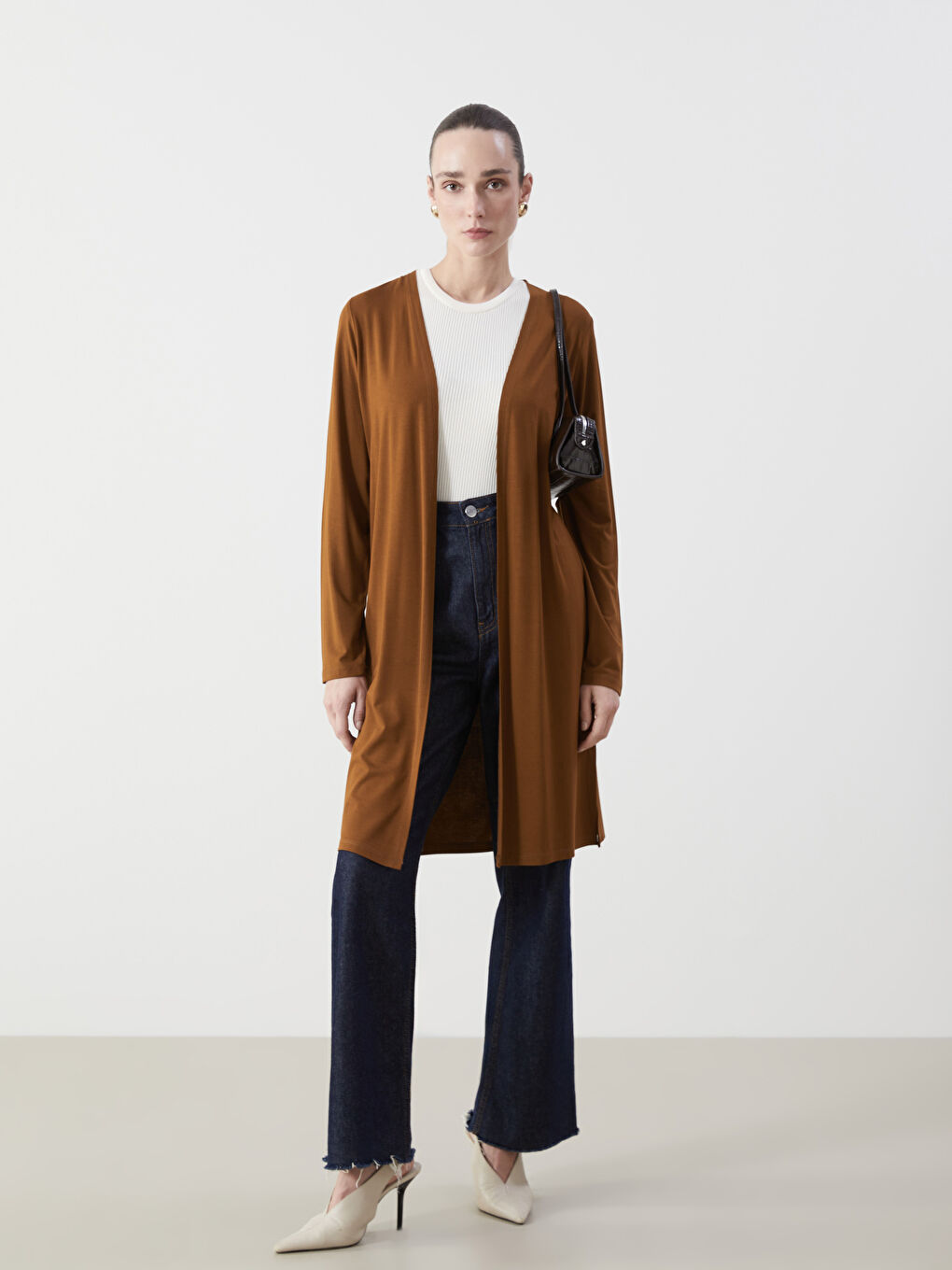 Plain Women's Jersey Cardigan -S5DM13Z8-HAX