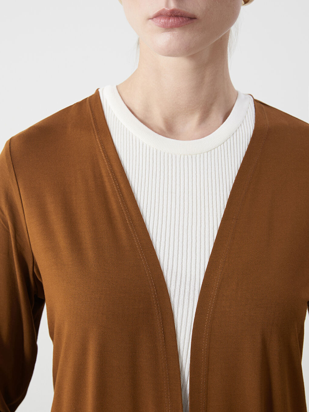 Plain Women's Jersey Cardigan -S5DM13Z8-HAX