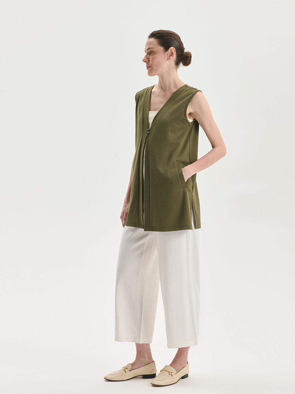 V-Neck Women's Waistcoat -S5DM16Z8-HDQ