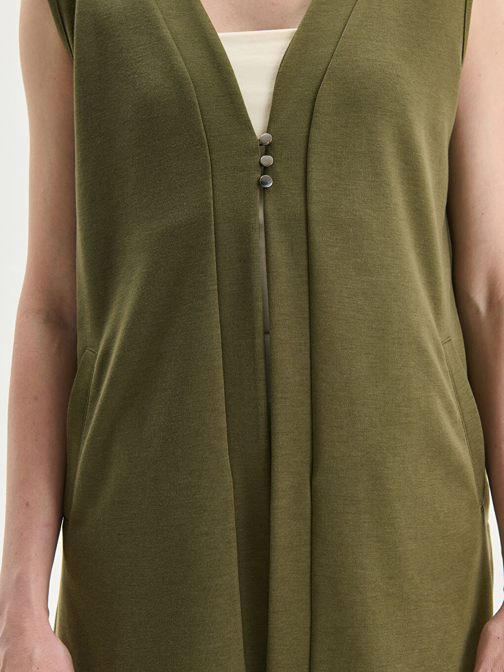 V-Neck Women's Waistcoat -S5DM16Z8-HDQ