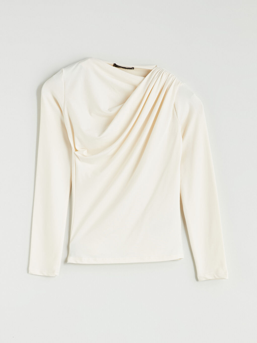Blouse Froncée à Col Rond-4