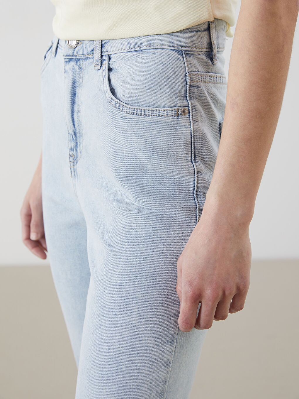 İndigo Slim Mom Kadın Jean Pantolon-2