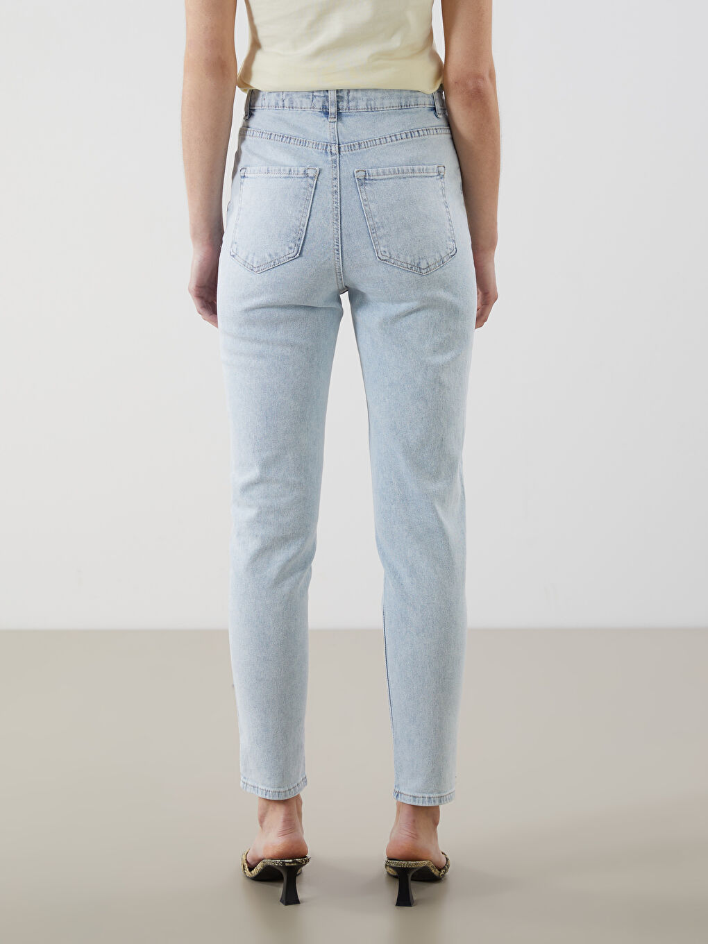 İndigo Slim Mom Kadın Jean Pantolon-3