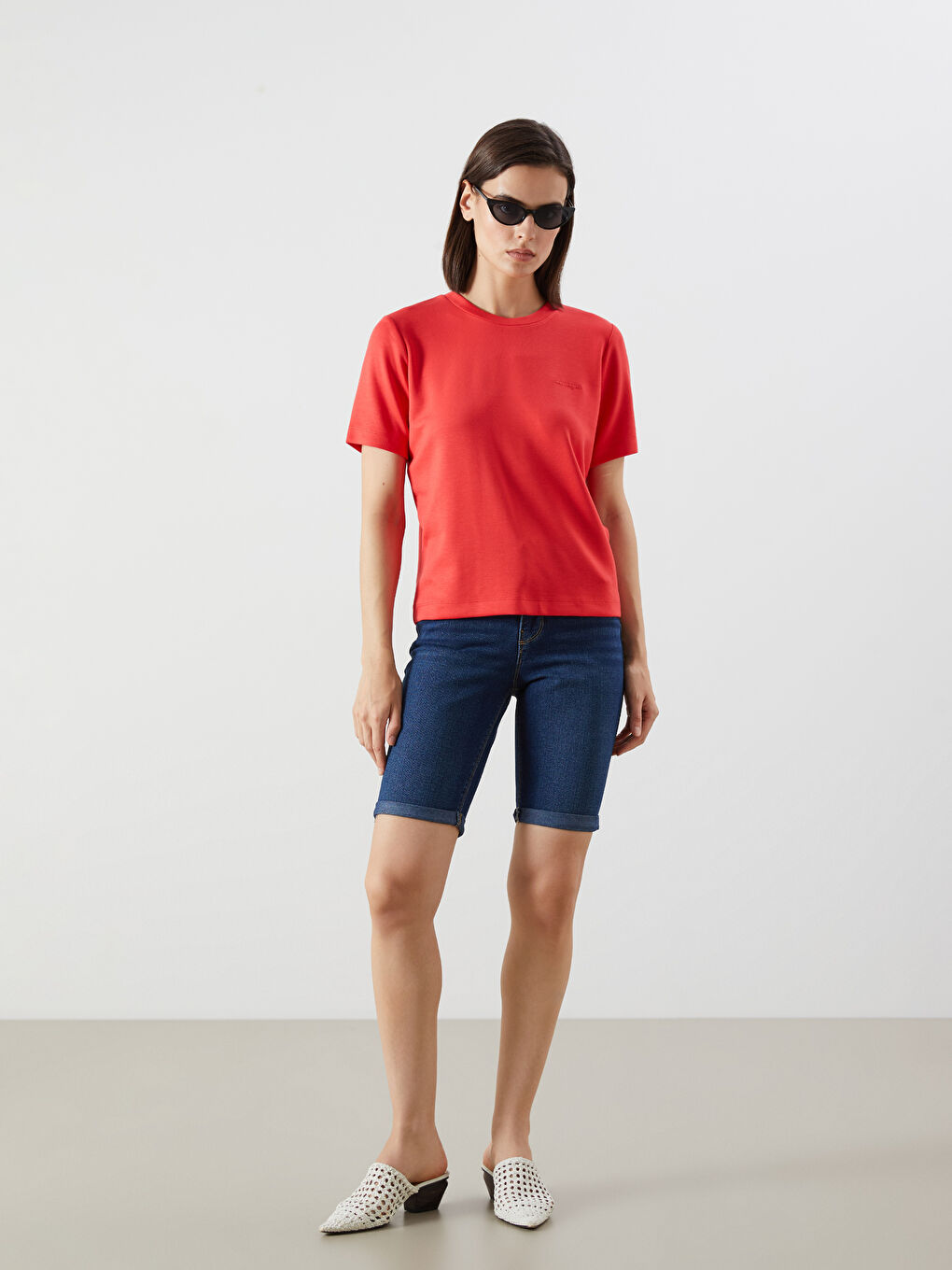 LCW Jeans Slim Fit Women's Denim Shorts -S5DN09Z8-309