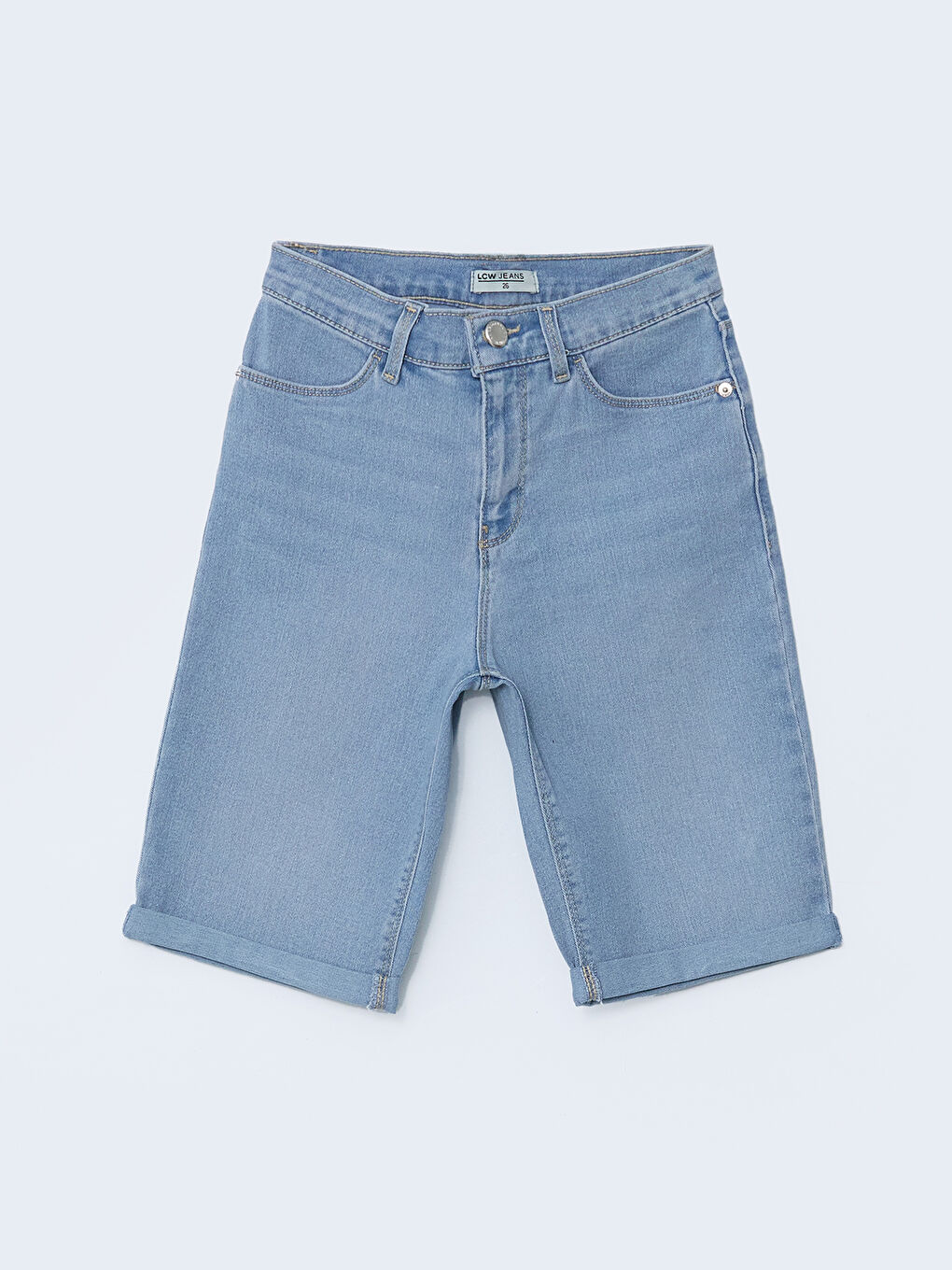 LCW Jeans Indigo Dar Fit Kadın Jean Şort - 4