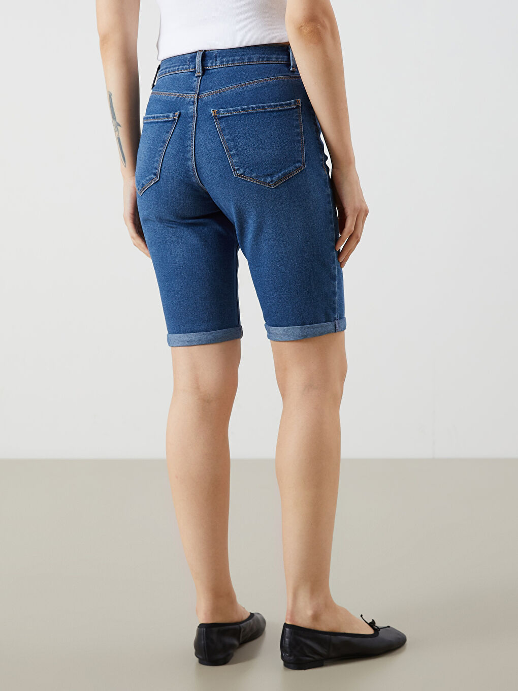 LCW Jeans Slim Fit Women's Denim Shorts -S5DN09Z8-507