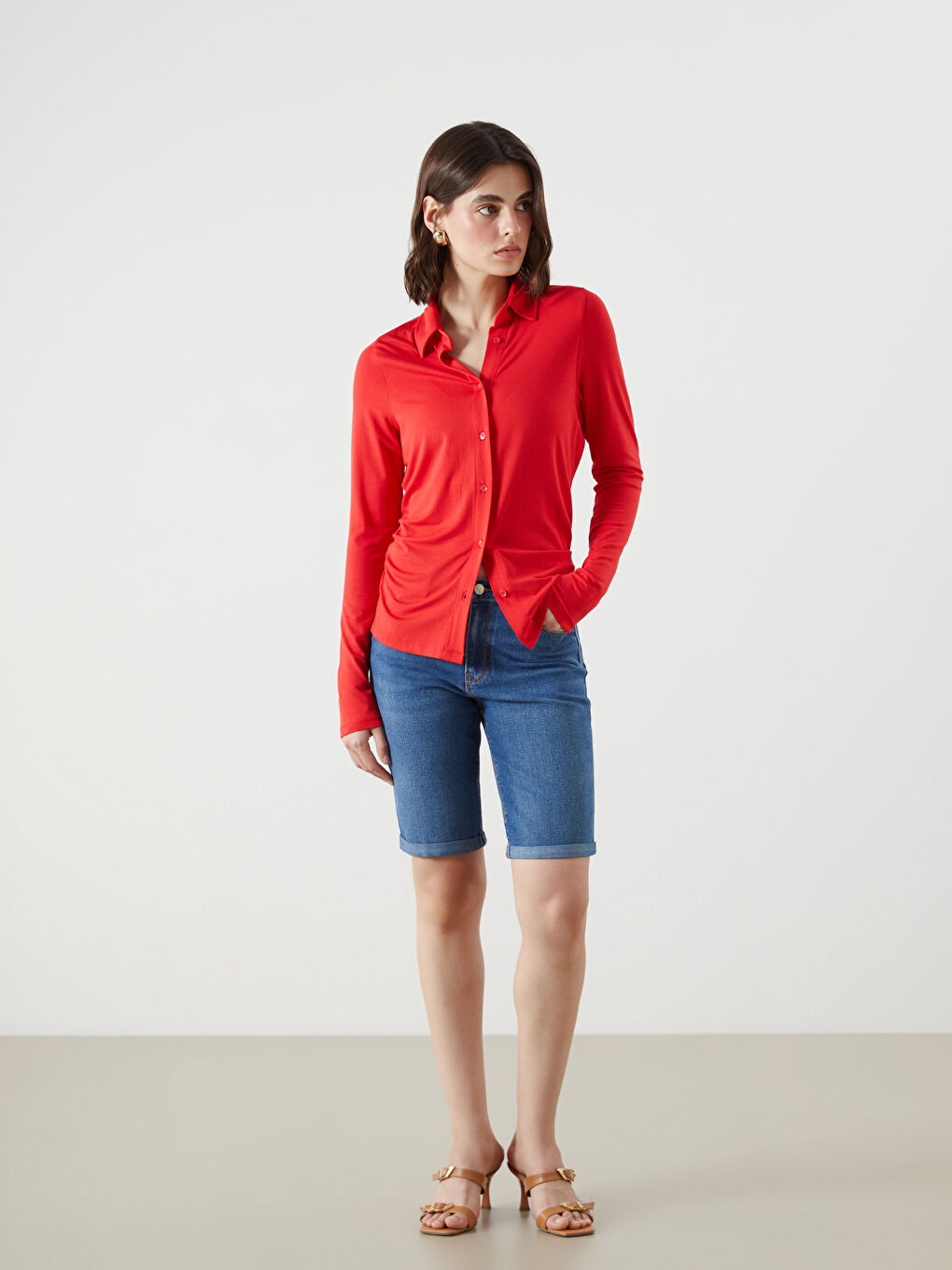 LCW Jeans شورت جينز نسائي ضيق -S5DN09Z8-507