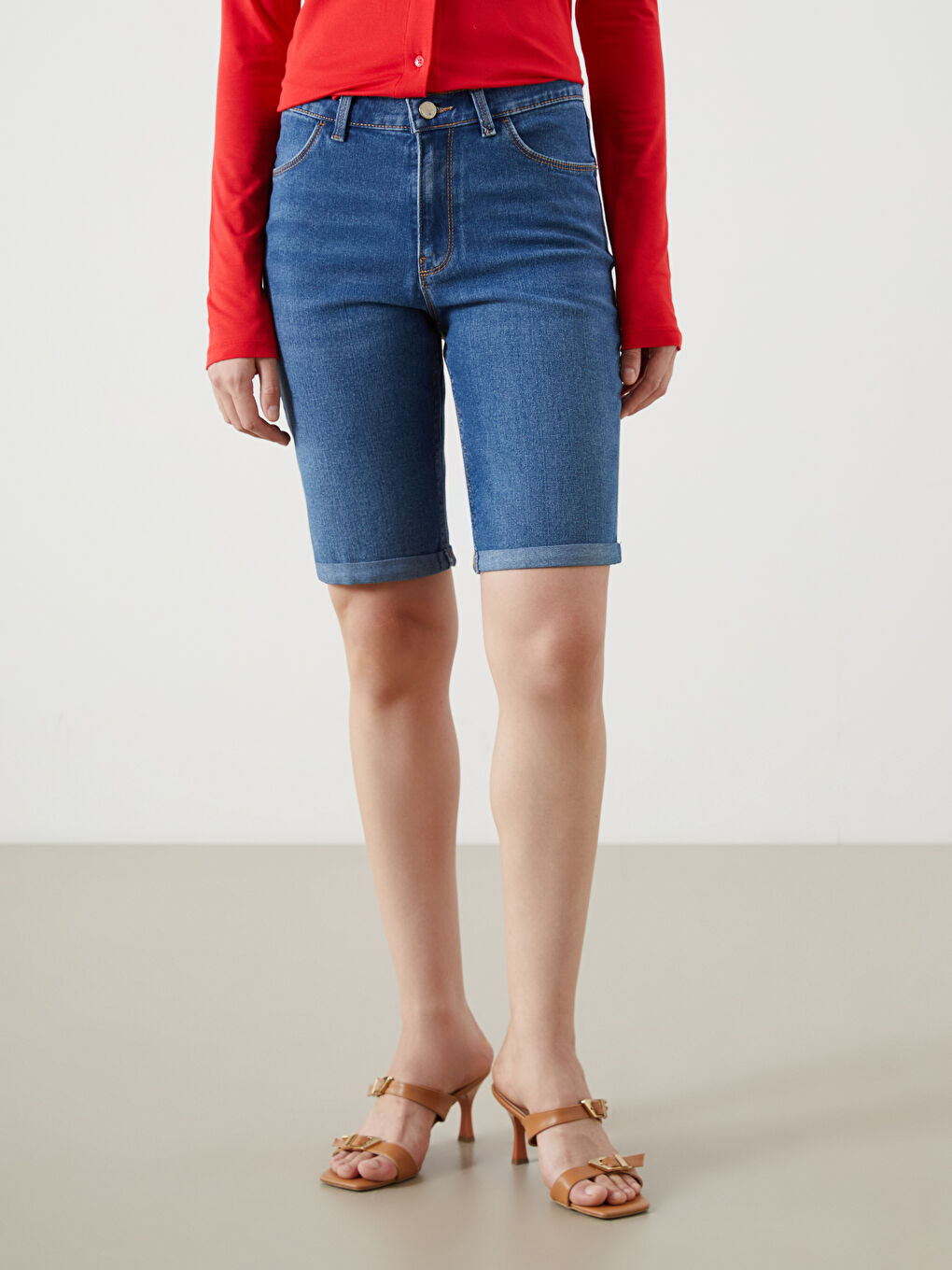 LCW Jeans شورت جينز نسائي ضيق -S5DN09Z8-507