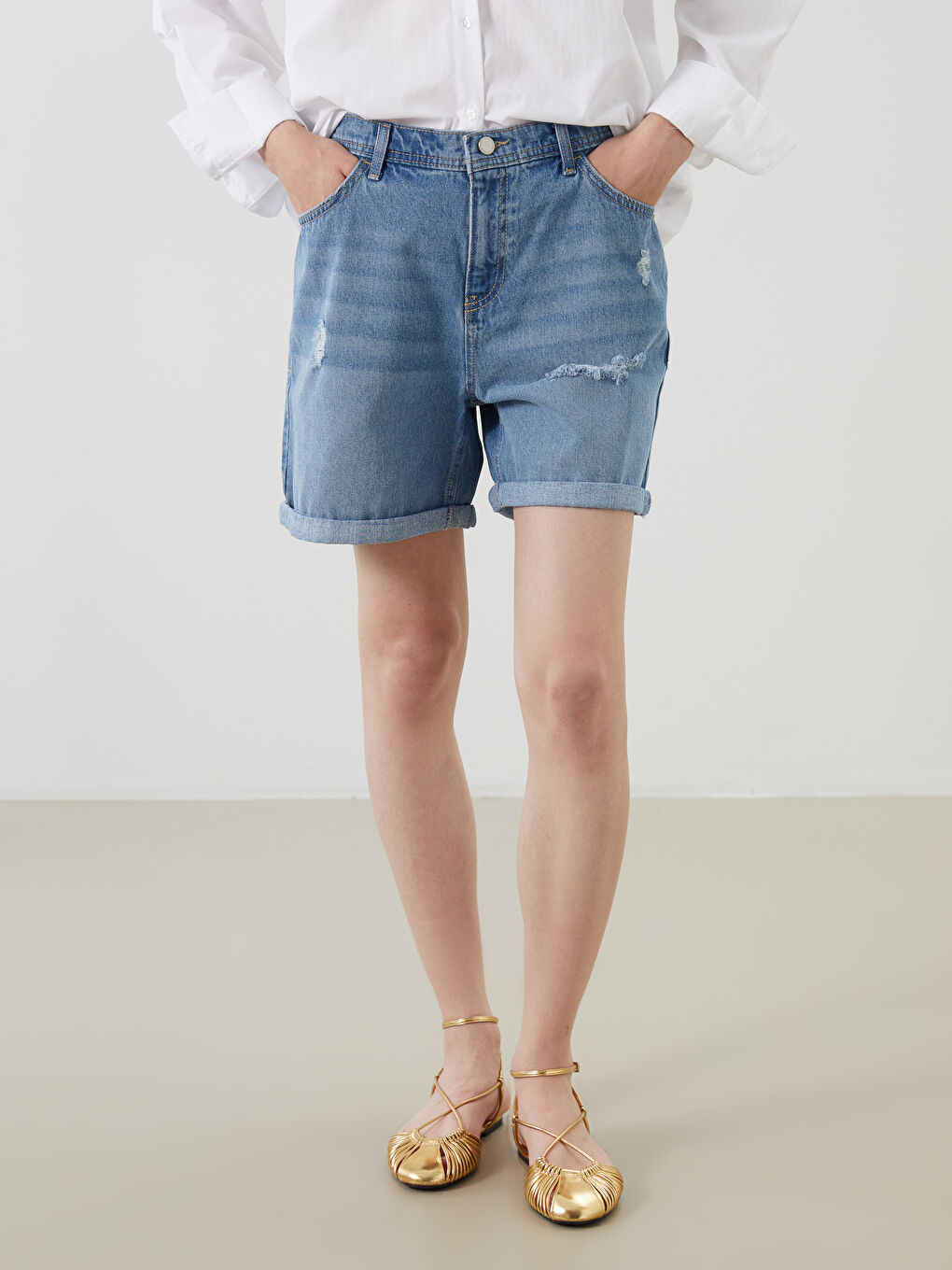 LCW Jeans شۆرتی جینز نیلی ژن -S5DN12Z8-311
