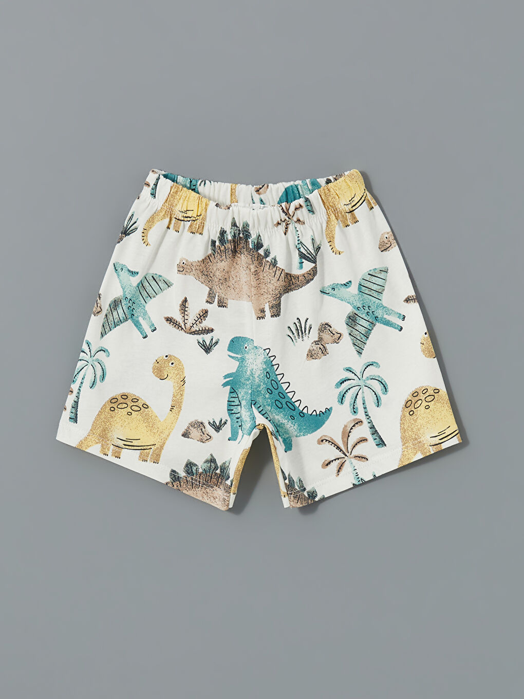 Ekru Dinozor Baskılı Erkek Bebek Pijama Alt