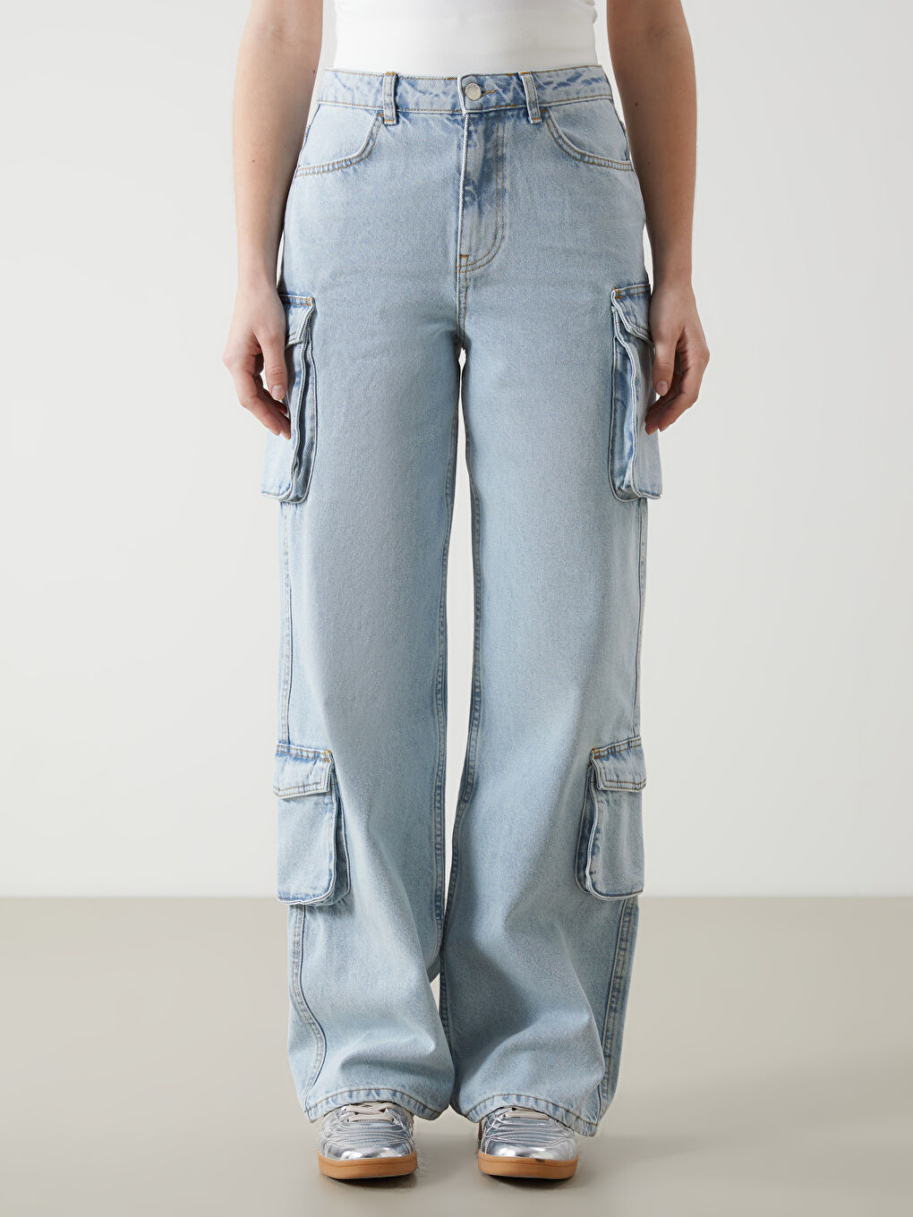 Ženske kargo pantalone širokih nogavica -S5DN52Z8-S54