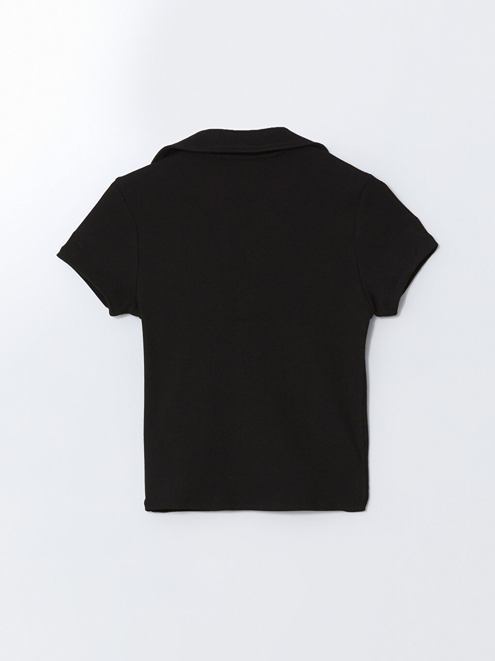 Polo Neck Textured Women'S T-Shirt -S5DN65Z8-CVL