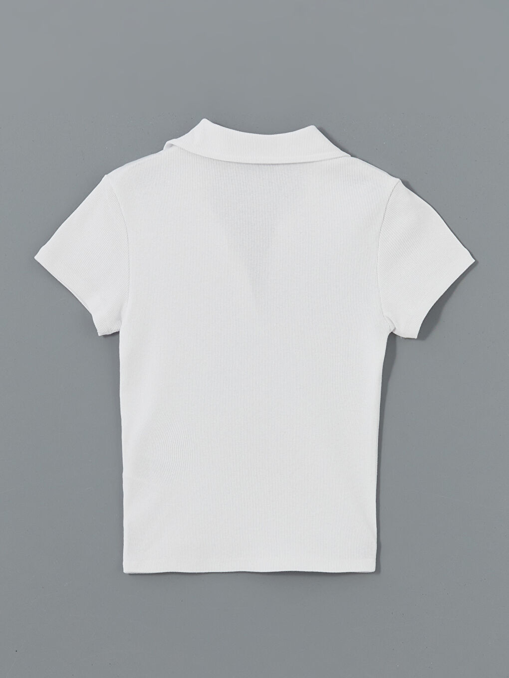 Polo Neck Textured Women'S T-Shirt -S5DN65Z8-Q6K