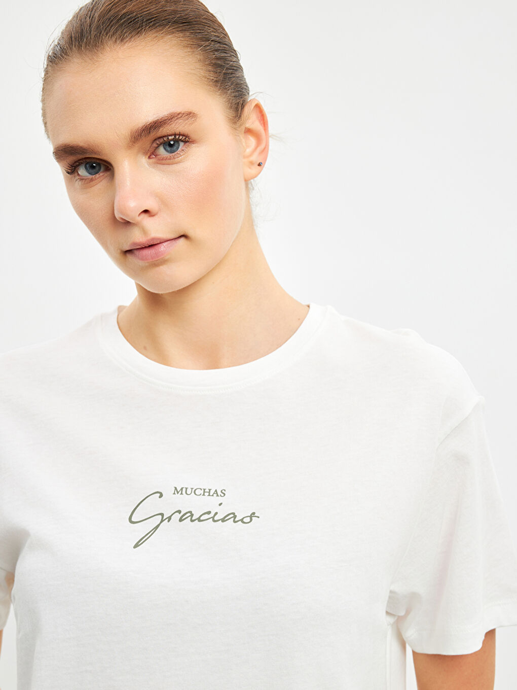 Crew Neck Printed Women's T-Shirt -S5DN95Z8-FEW