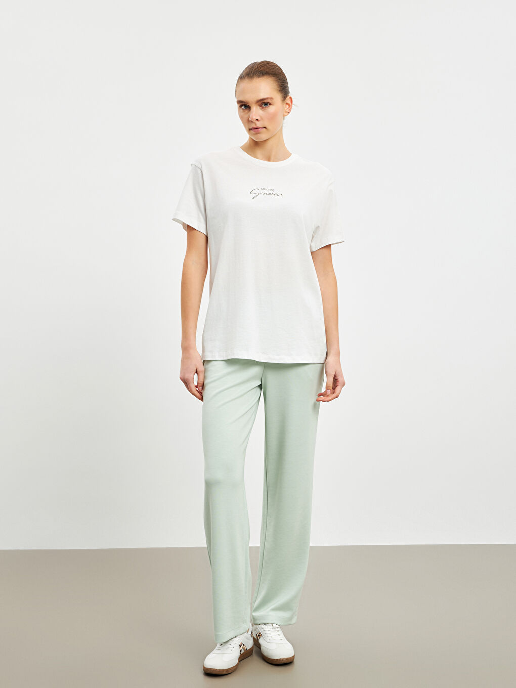 Crew Neck Printed Women's T-Shirt -S5DN95Z8-FEW