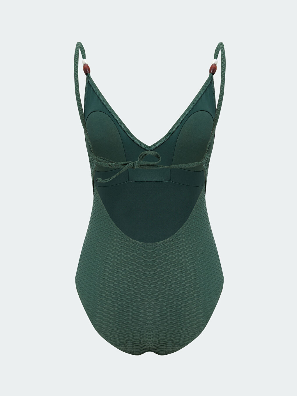V-Neck Self-Patterned Women's Swimsuit -S5DO00Z8-CRN