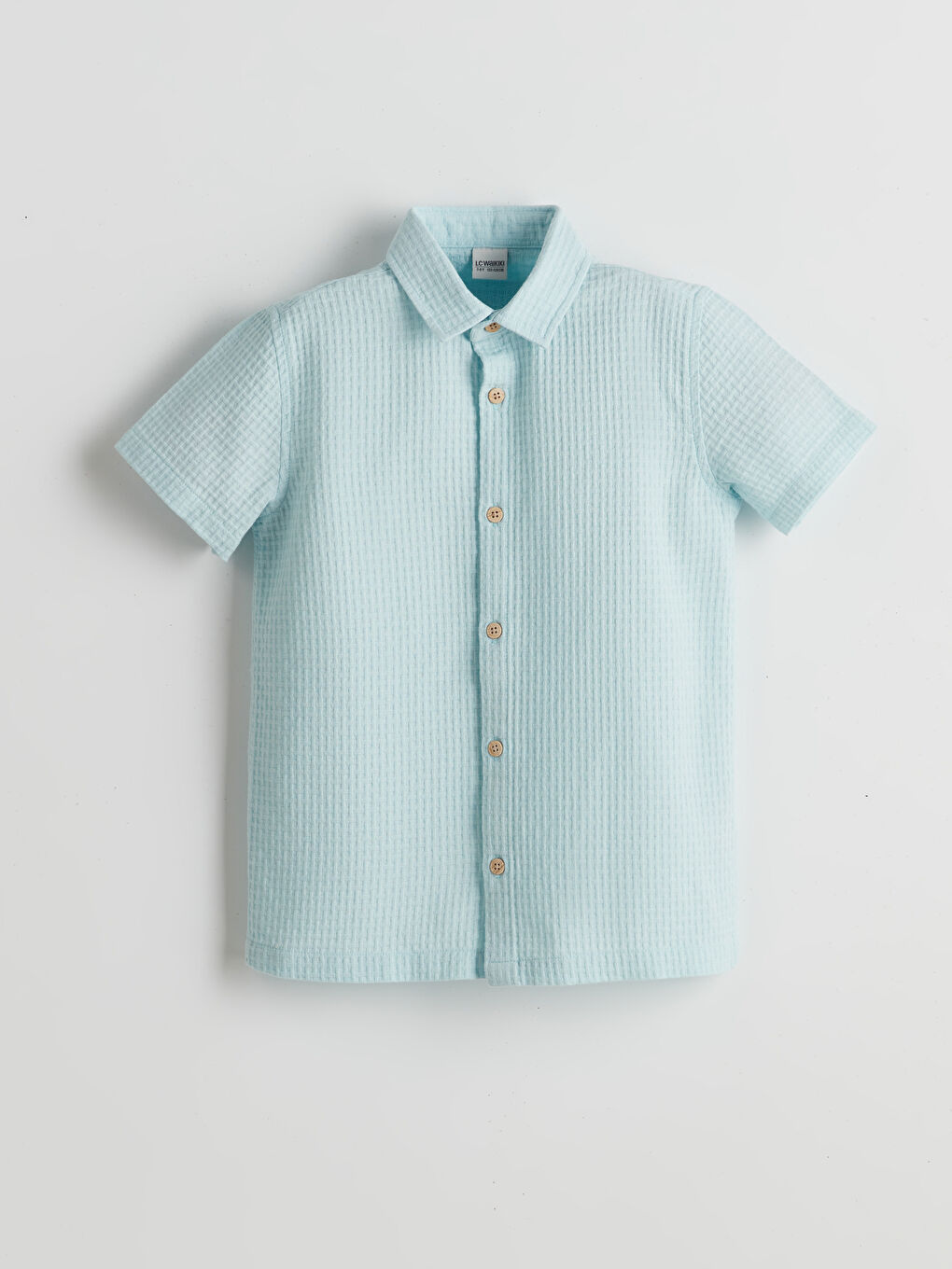 Short Sleeve Textured Boys' Shirt -S5DO27Z4-G2E
