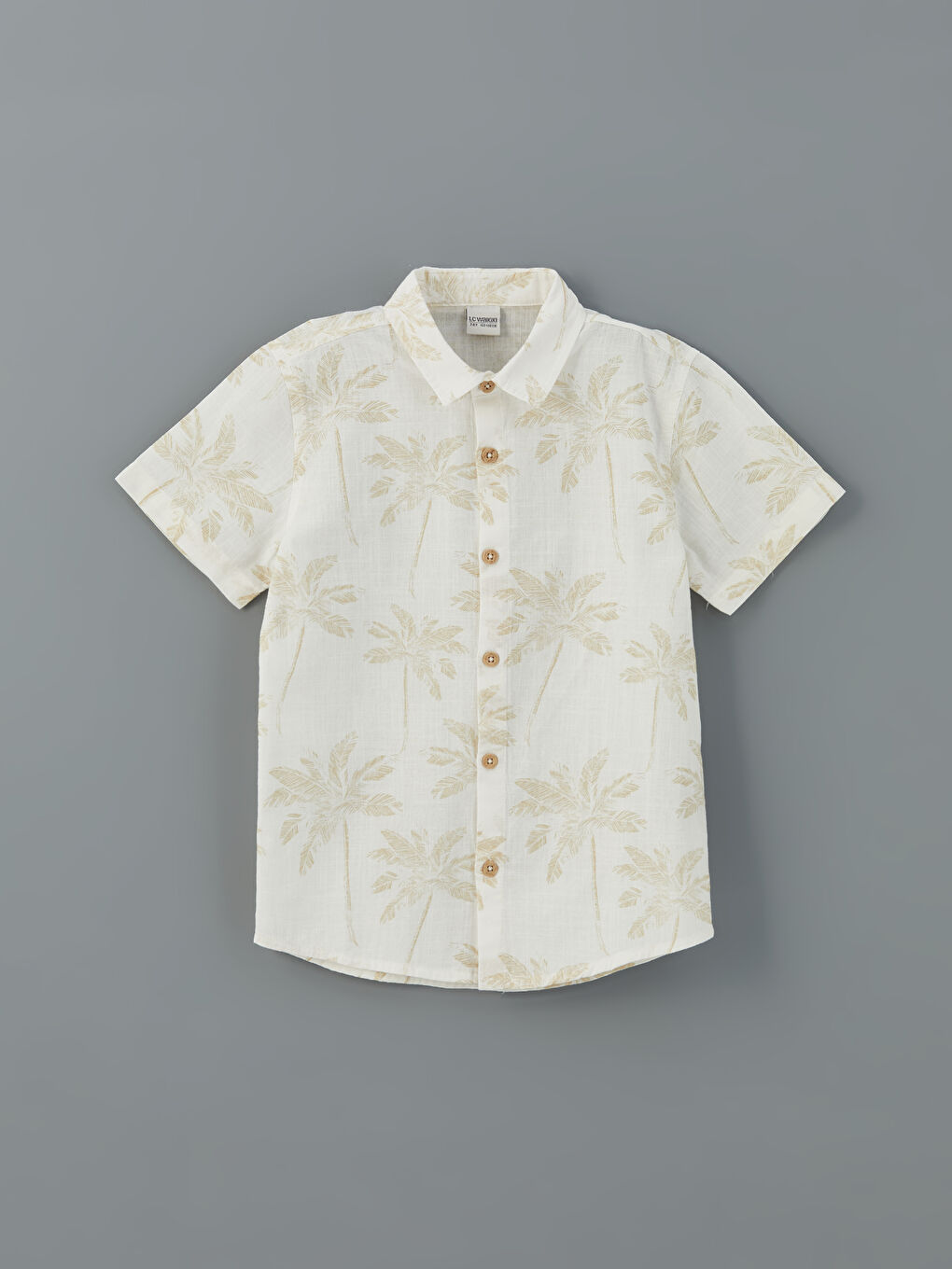 Haki Desenli Kısa Kollu Erkek Çocuk Gömlek