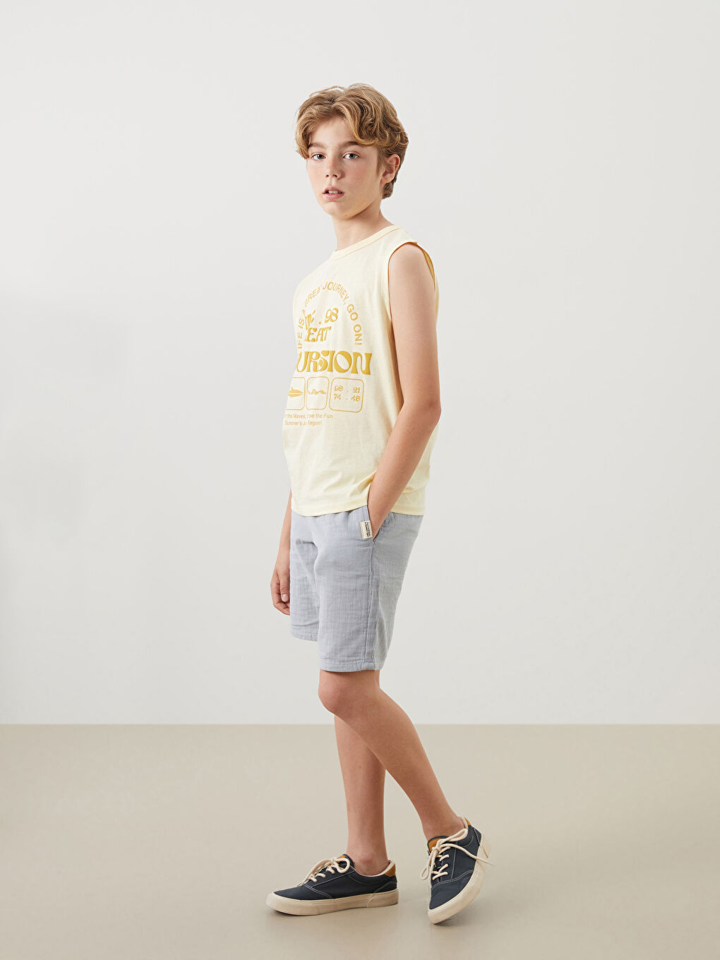 Elasticated Waist Boys' Shorts -S5DO40Z4-FKN
