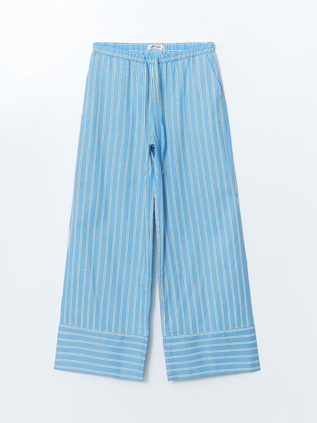 Striped Linen Blend Women's Trousers -S5DO53Z8-LEN