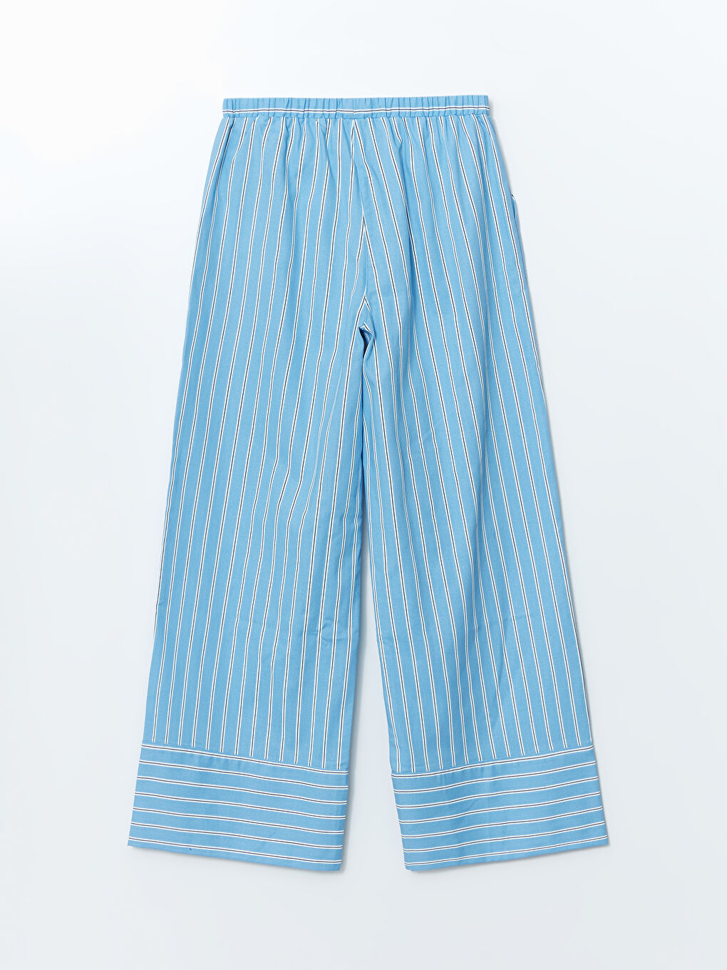 Striped Linen Blend Women's Trousers -S5DO53Z8-LEN