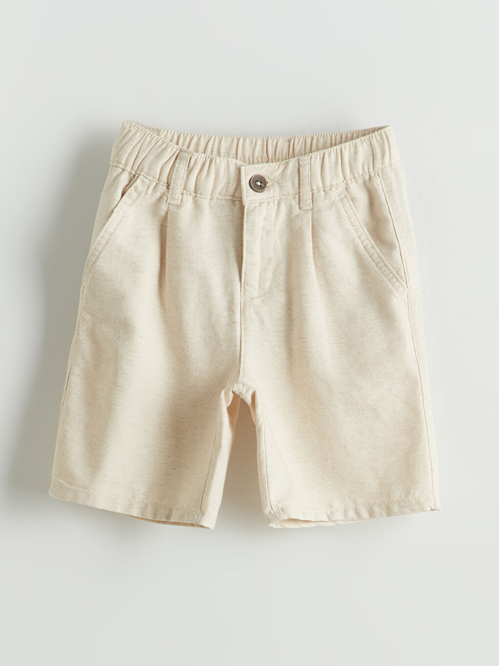 Elastic Waist Linen Blend Boy's Shorts -S5DO57Z4-FDJ