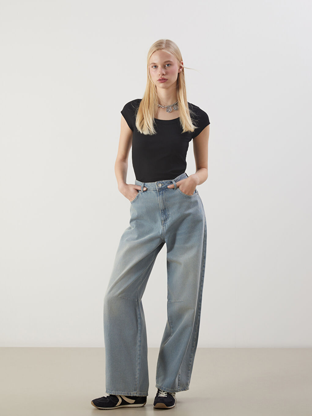 XSIDE Mavi Baggy Fit Kadın Jean Pantolon